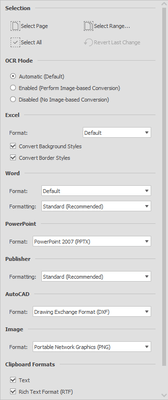 PDF Conversion Side Panel